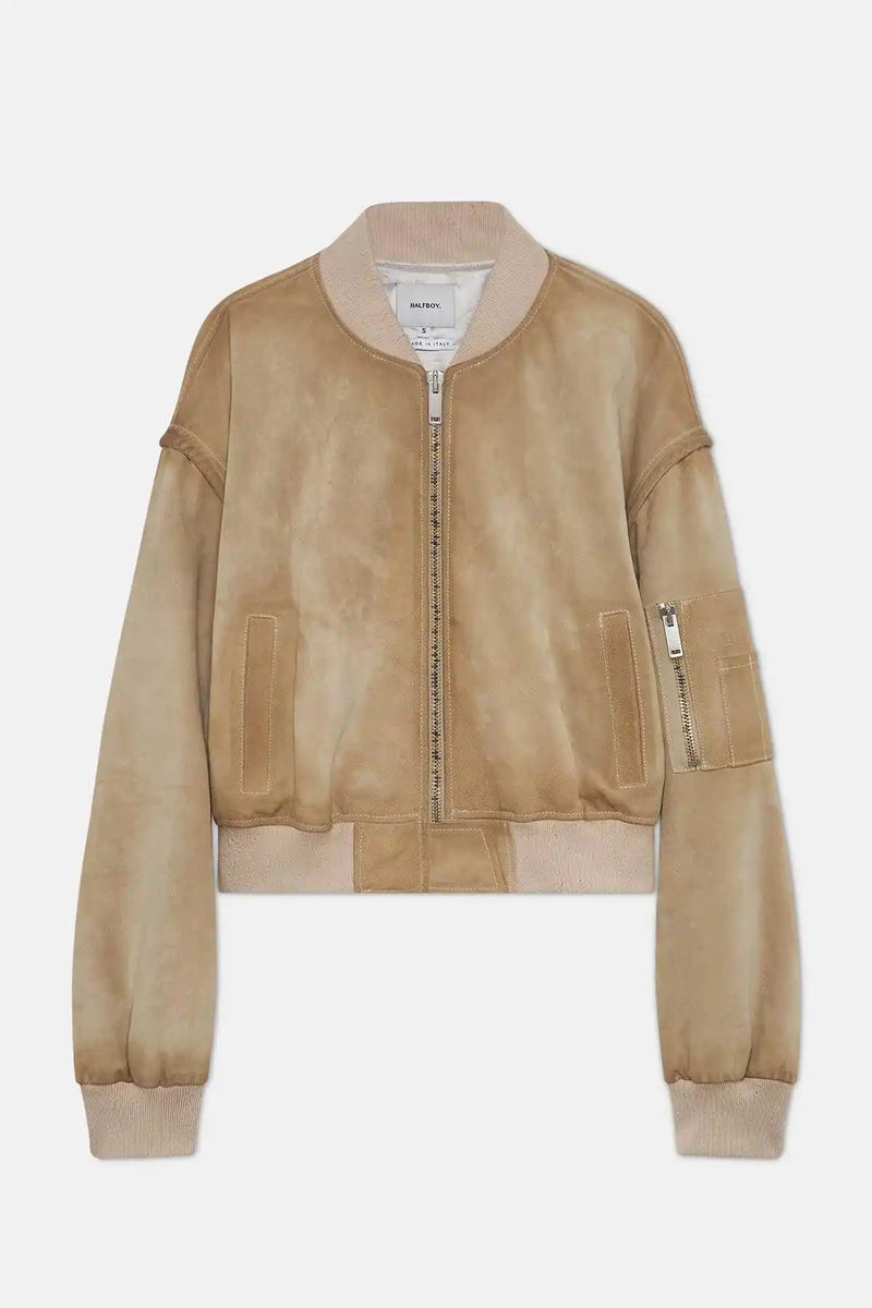 BOMBER CROP - HALFBOY - LEATHER