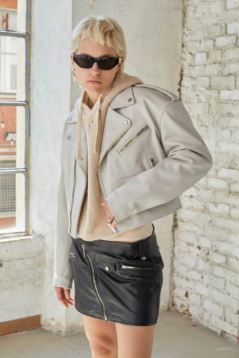 CHIODO CROP - HALFBOY - LEATHER JACKET