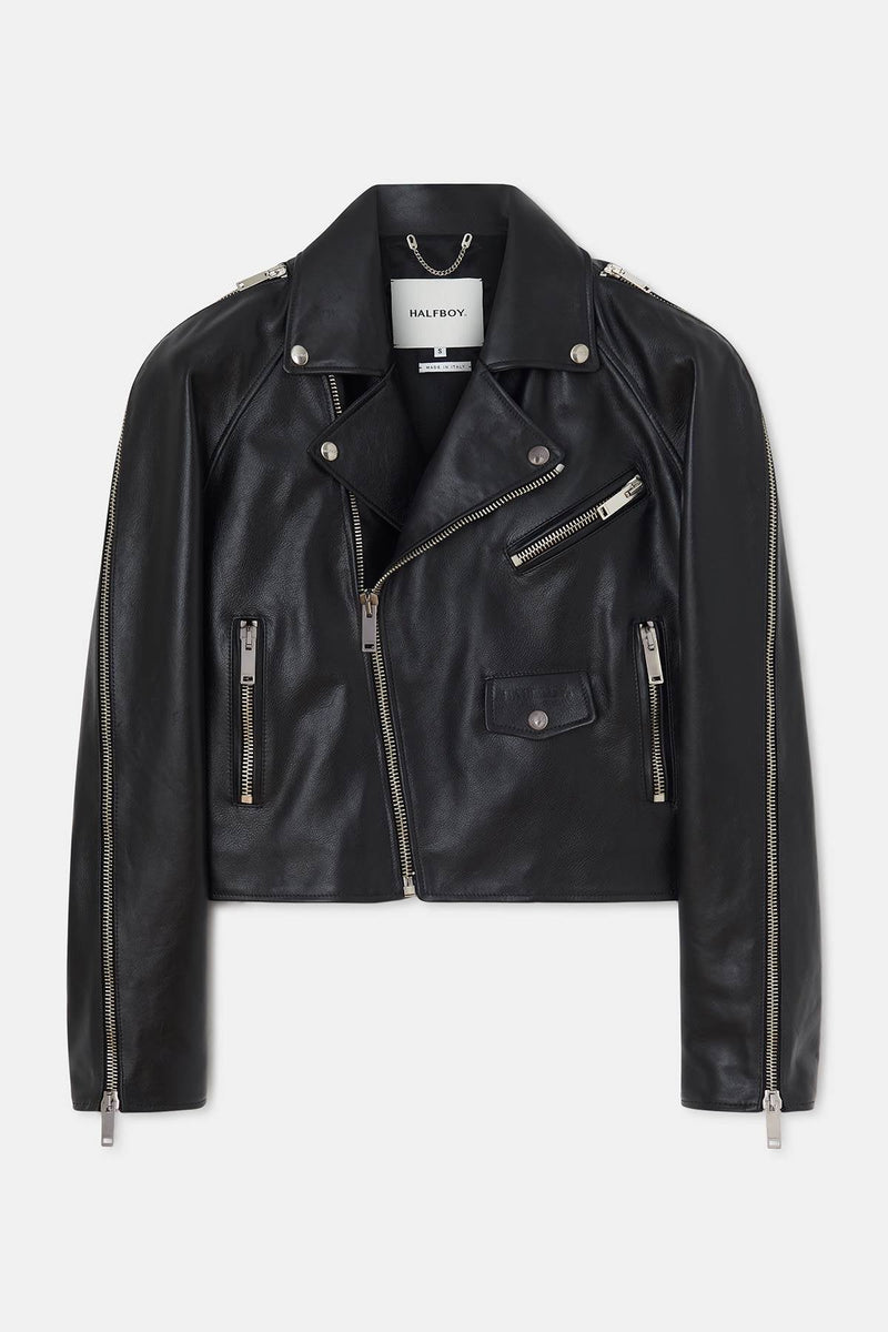 CHIODO CROP - HALFBOY - LEATHER JACKET