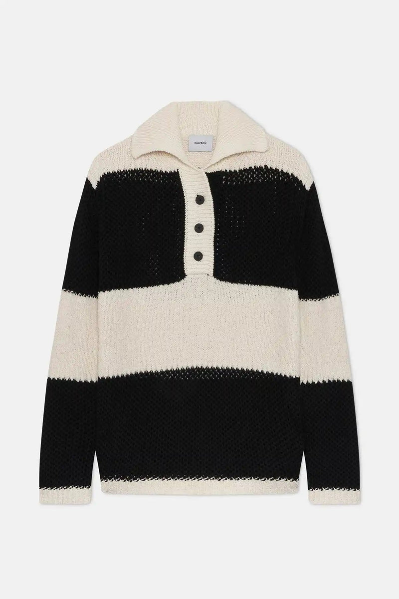 KNITTED LONGSLEEVE POLO - HALFBOY - KNITWEAR