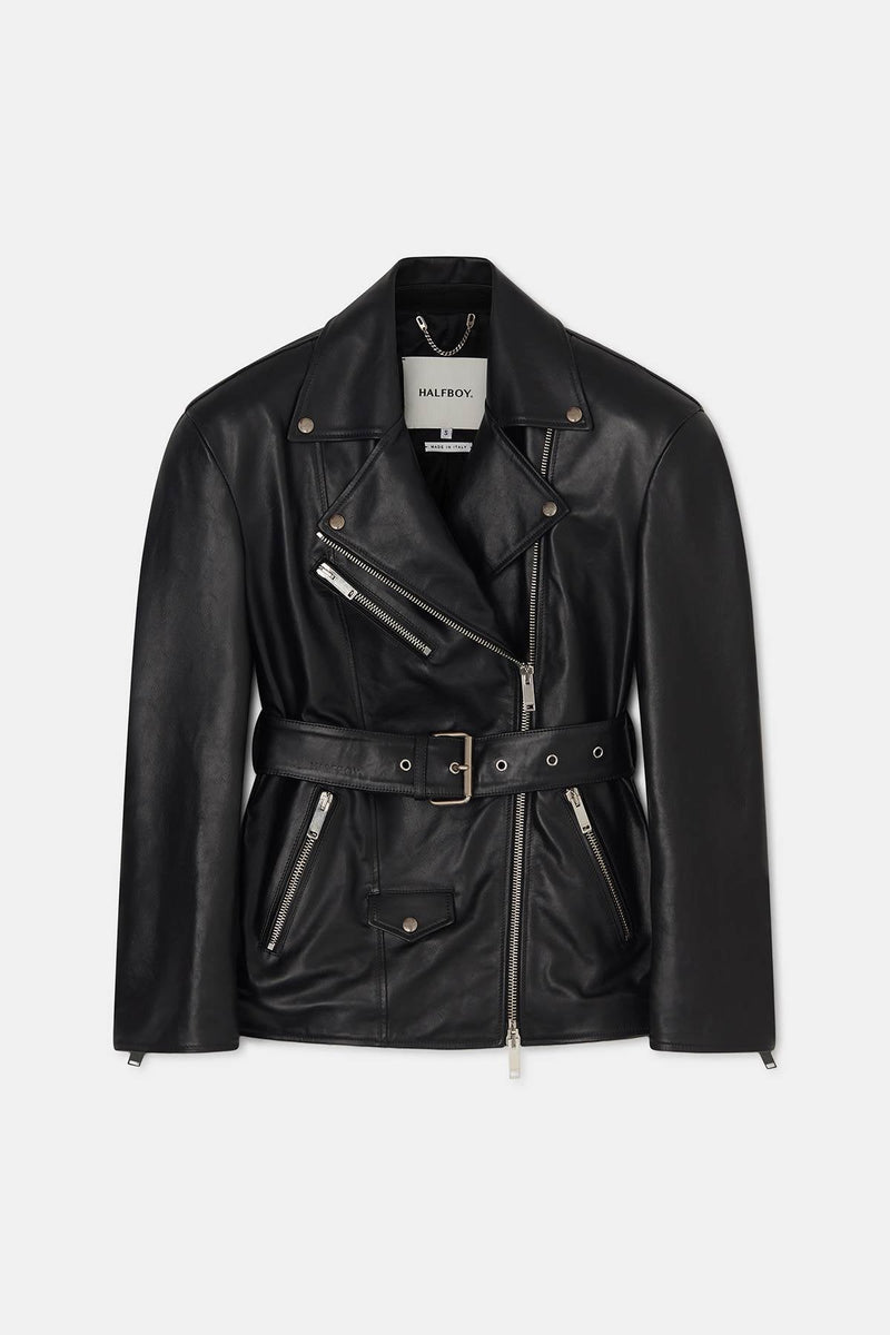 OVER BIKER WITH BELT - HALFBOY - LEATHER BIKER