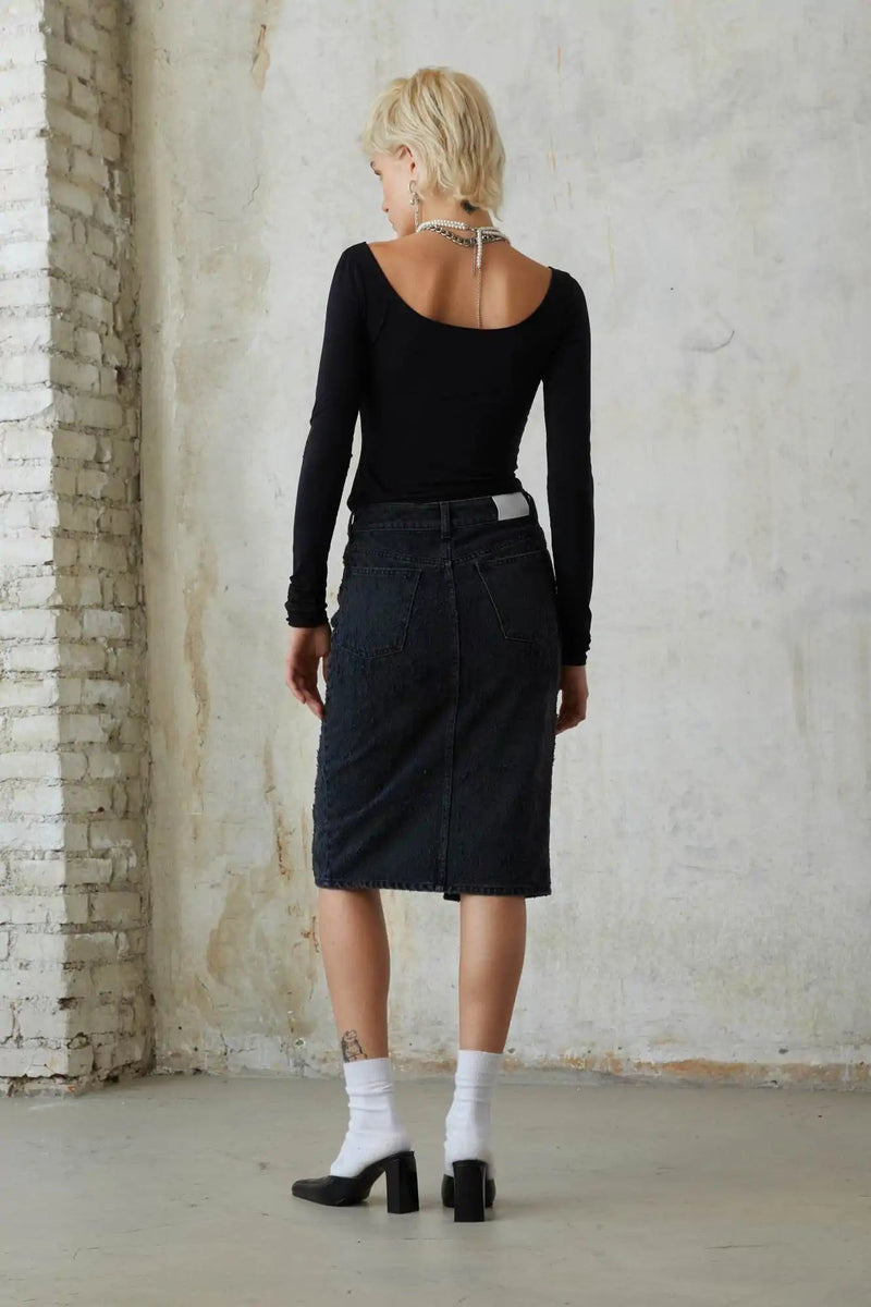 PENCIL SKIRT - HALFBOY - DENIM SKIRT