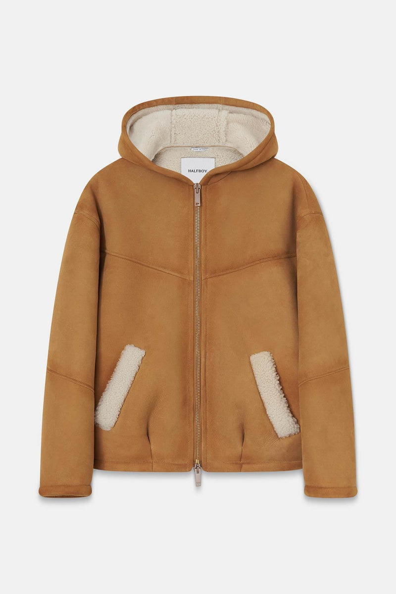 SHEARLING HOODIE - HALFBOY - MONTONE