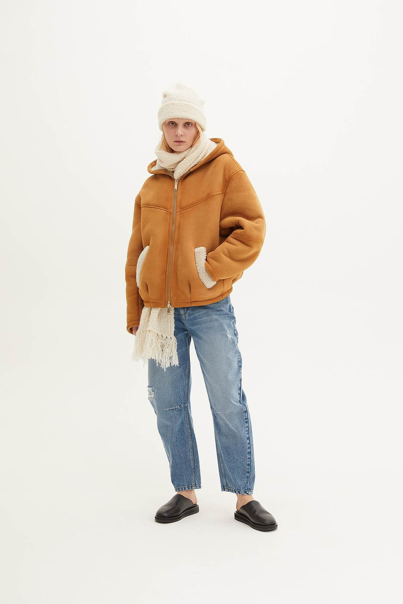 SHEARLING HOODIE - HALFBOY - MONTONE