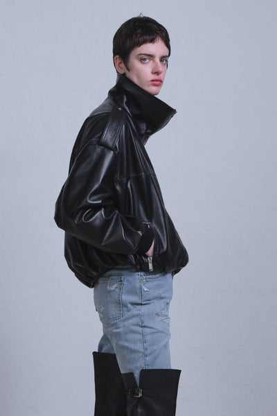 SMOOTH LEATHER BOMBER - HALFBOY - LEATHER BOMBER
