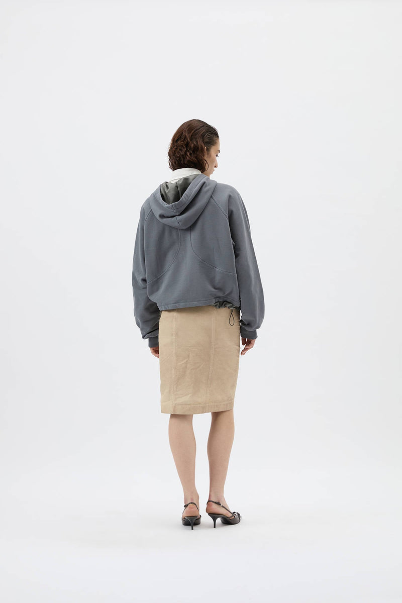 ZIPPED HOODIE CROP - HALFBOY - SWEATSHIRT HOODED